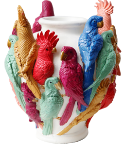 1858 VASE D'OBJET PARROT PARTY